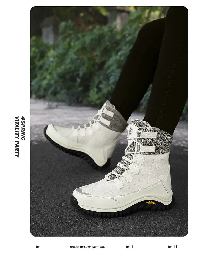 Women's Fur-Lined Ankle Snow Boots for Hiking