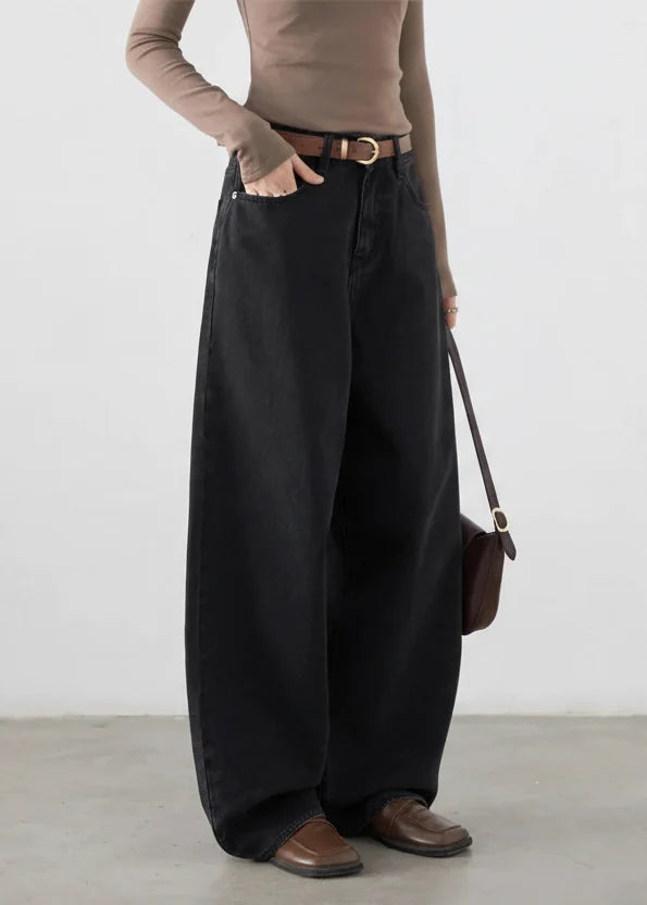 Plus Size Retro Wide Leg Jeans Spring & Autumn Denim