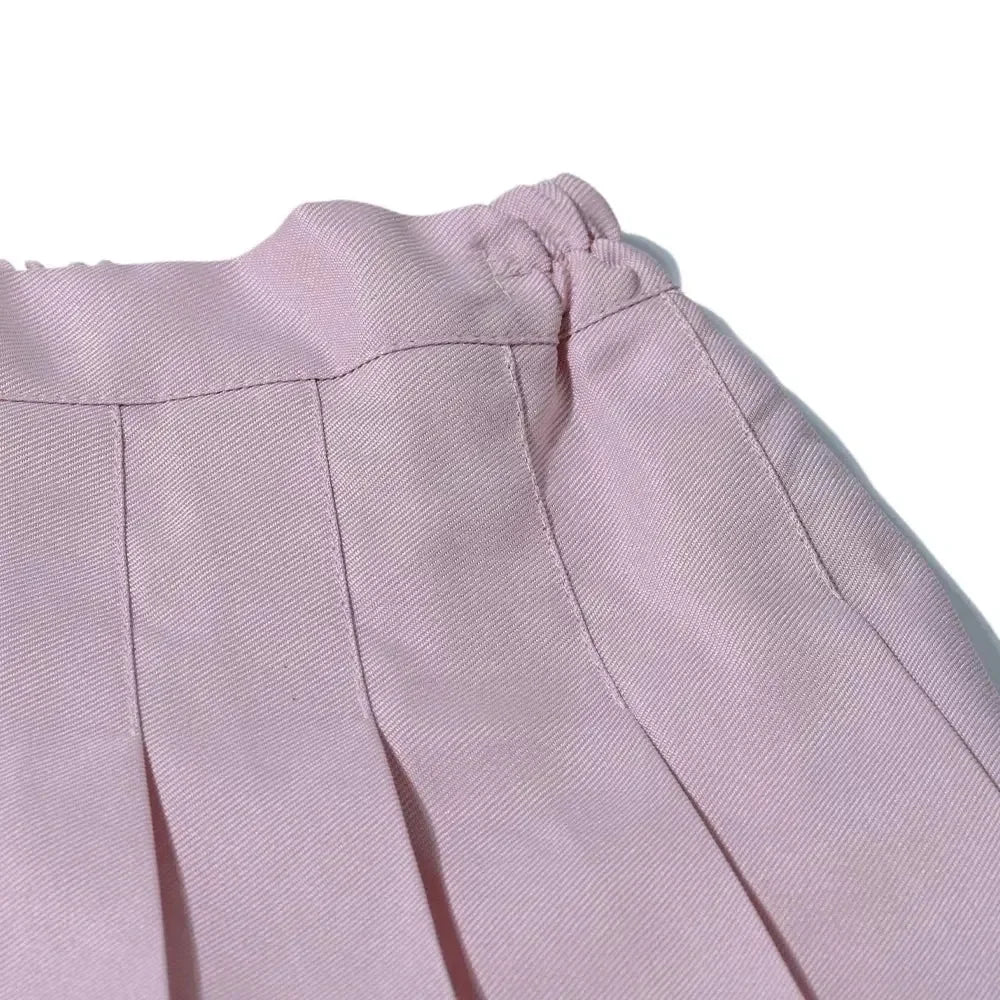 Summer Girl Pleated Skirt Children Summer Skirt Girls Mini Skirts Vintage Pleated Skirt 3-13Y Junior Girls Ruched Cullottes