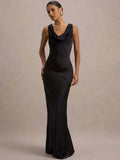 Sleeveless Lace-Up Backless Party Gown