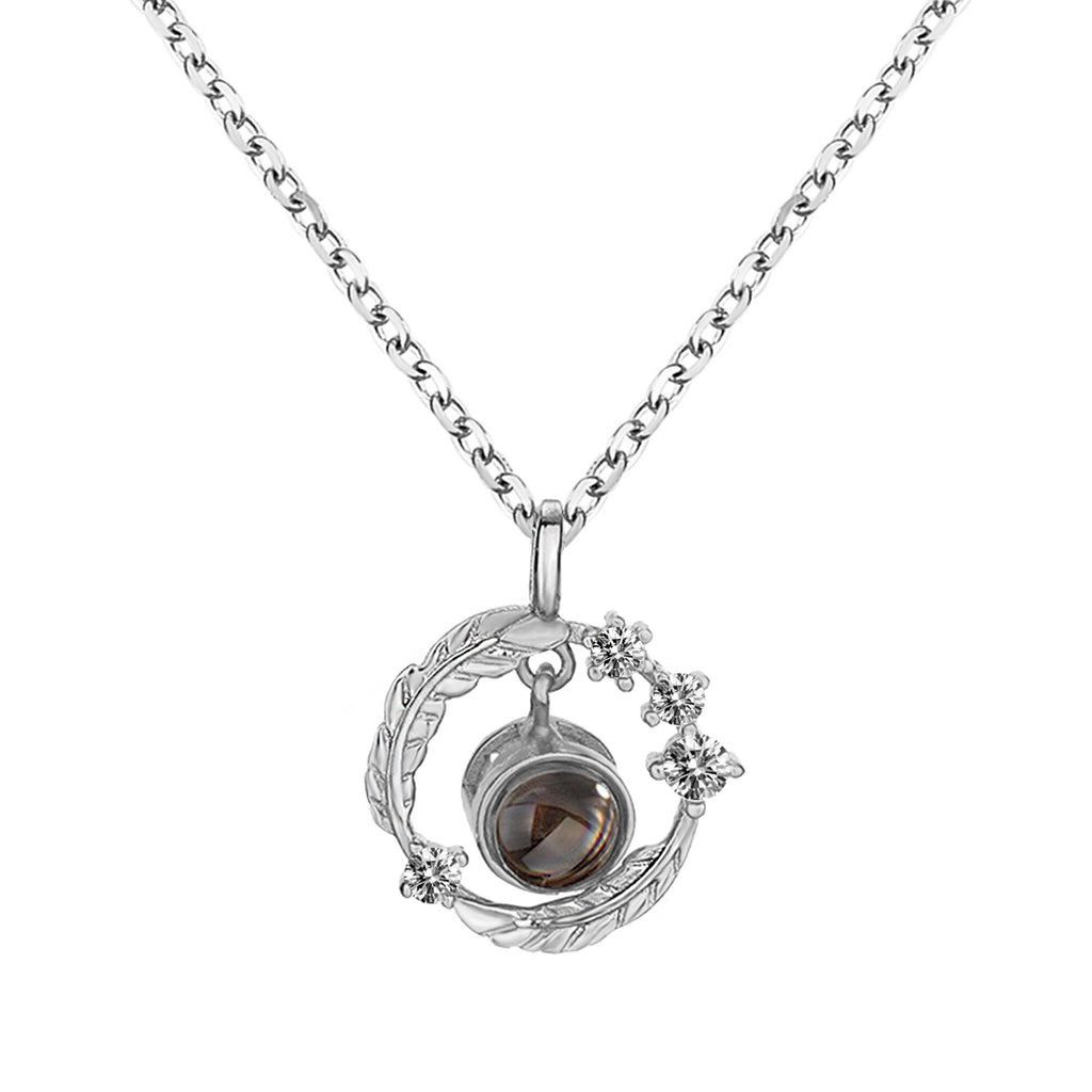 Personalized Photo Feather Projection Necklace New Jewelry