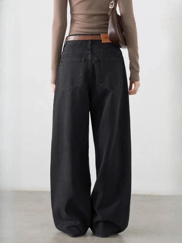 Plus Size Retro Wide Leg Jeans Spring & Autumn Denim