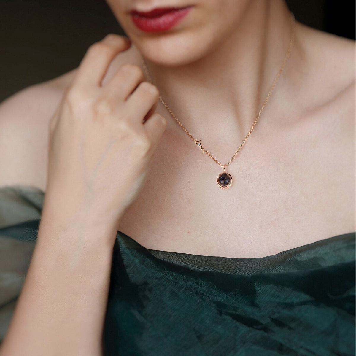 Personalized Photo Projection Necklace Clavicle Chain