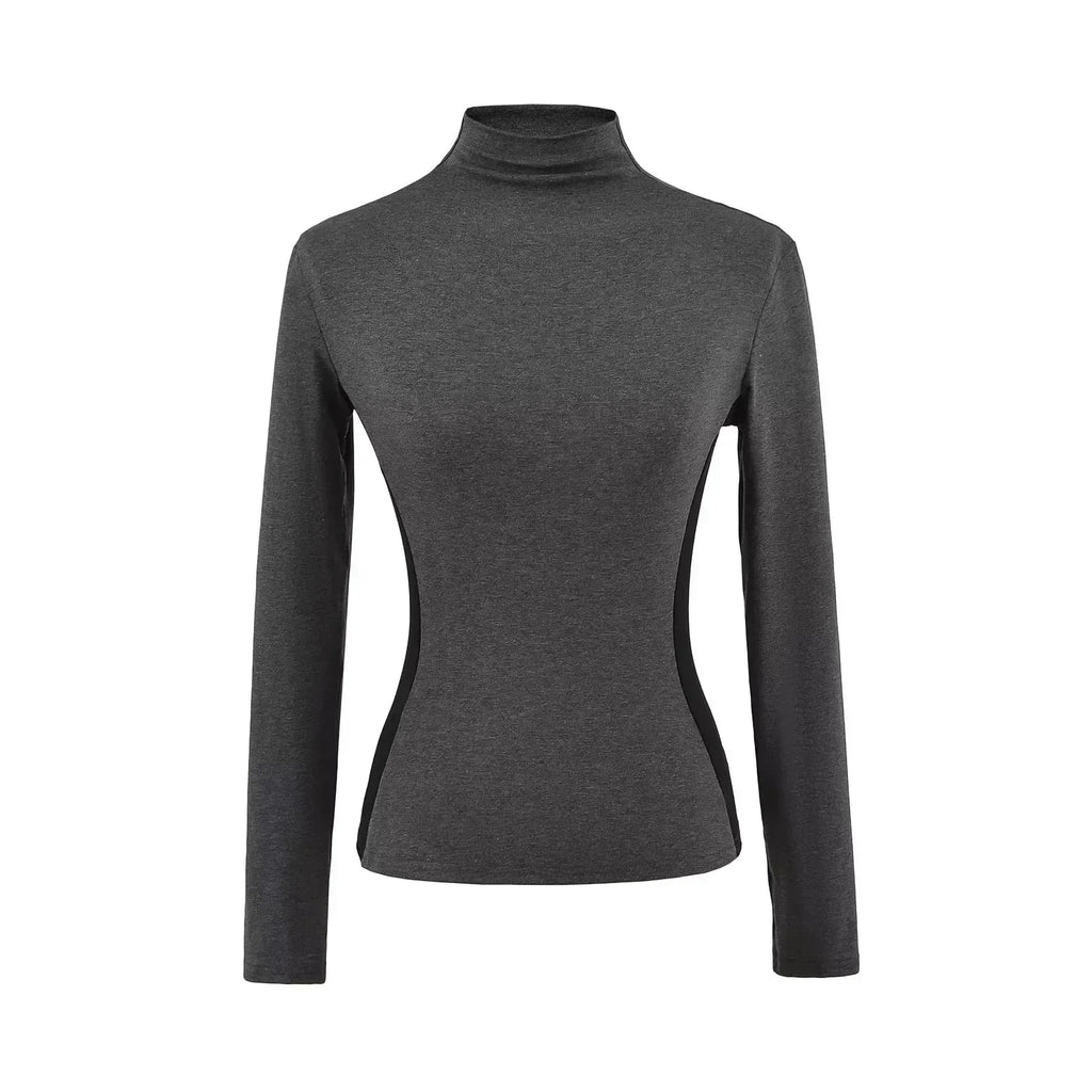 Women High Neck Slim Fit Fleece Base Layer Top