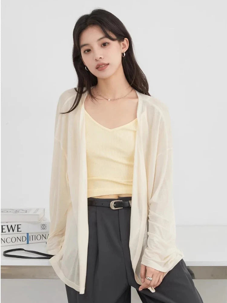Lace-Up Summer Cardigan Sun Protection Shawl Coat