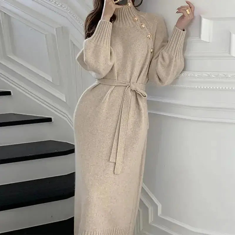 Elegant Knee-Length Autumn/Winter Knit
