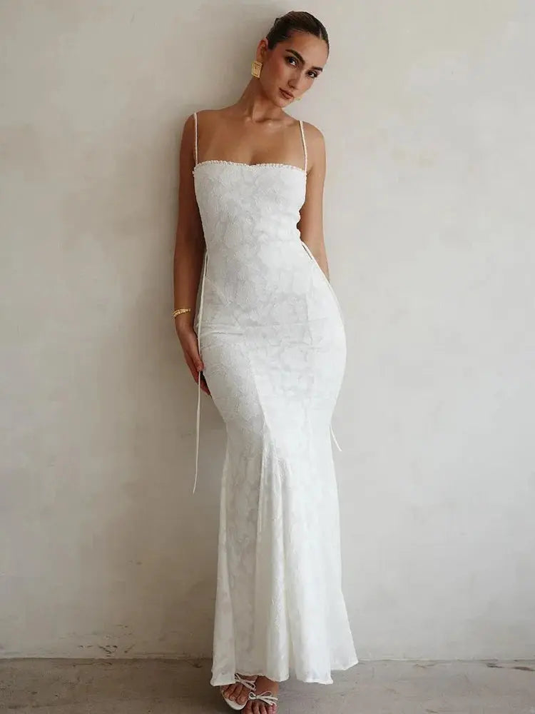 White Sleeveless with Lace-Up Back