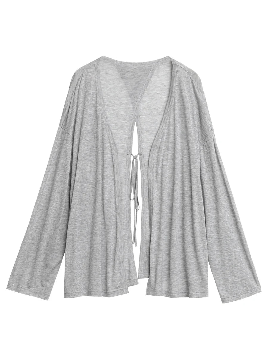 Lace-Up Summer Cardigan Sun Protection Shawl Coat