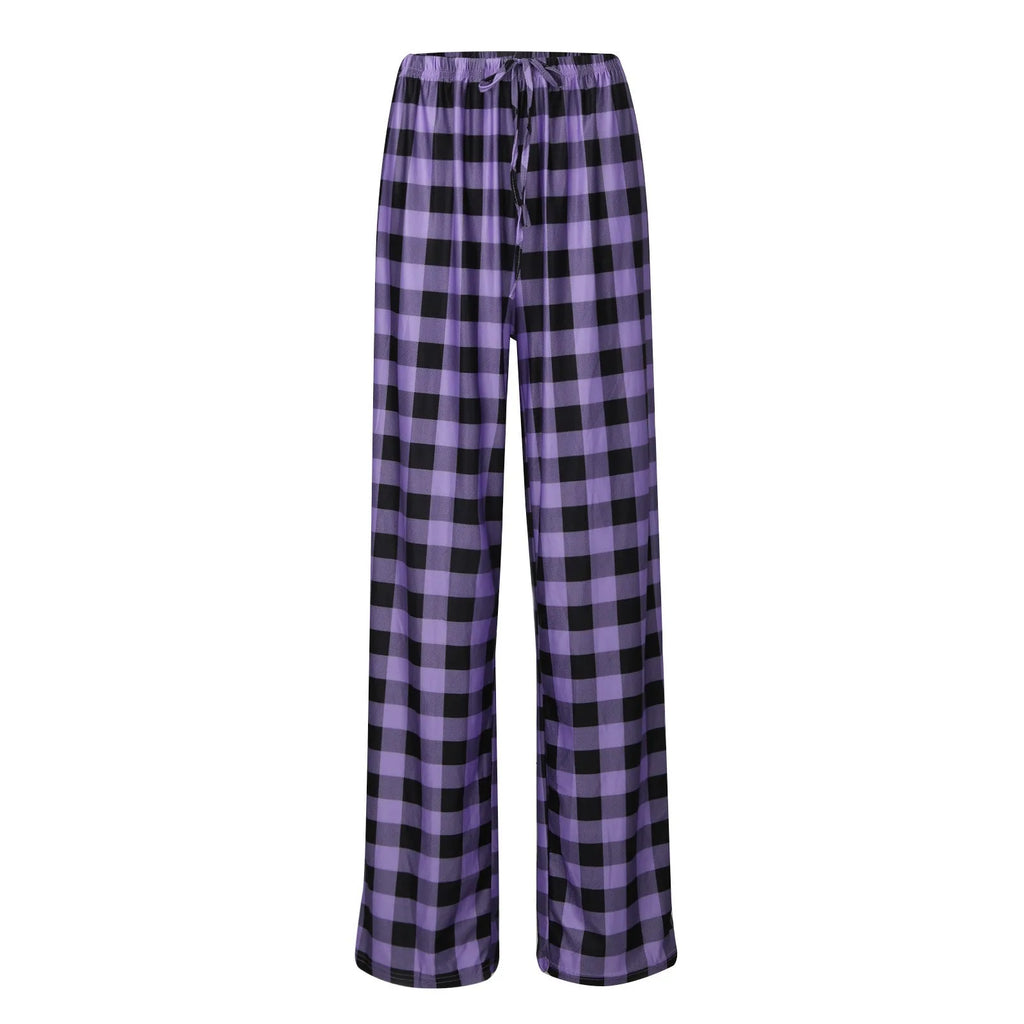 Women Christmas Pajama pants Autumn Winter Plaid Printed Pants