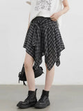 Chic A-Line Plaid Skirt with Adjustable Tie-Waist