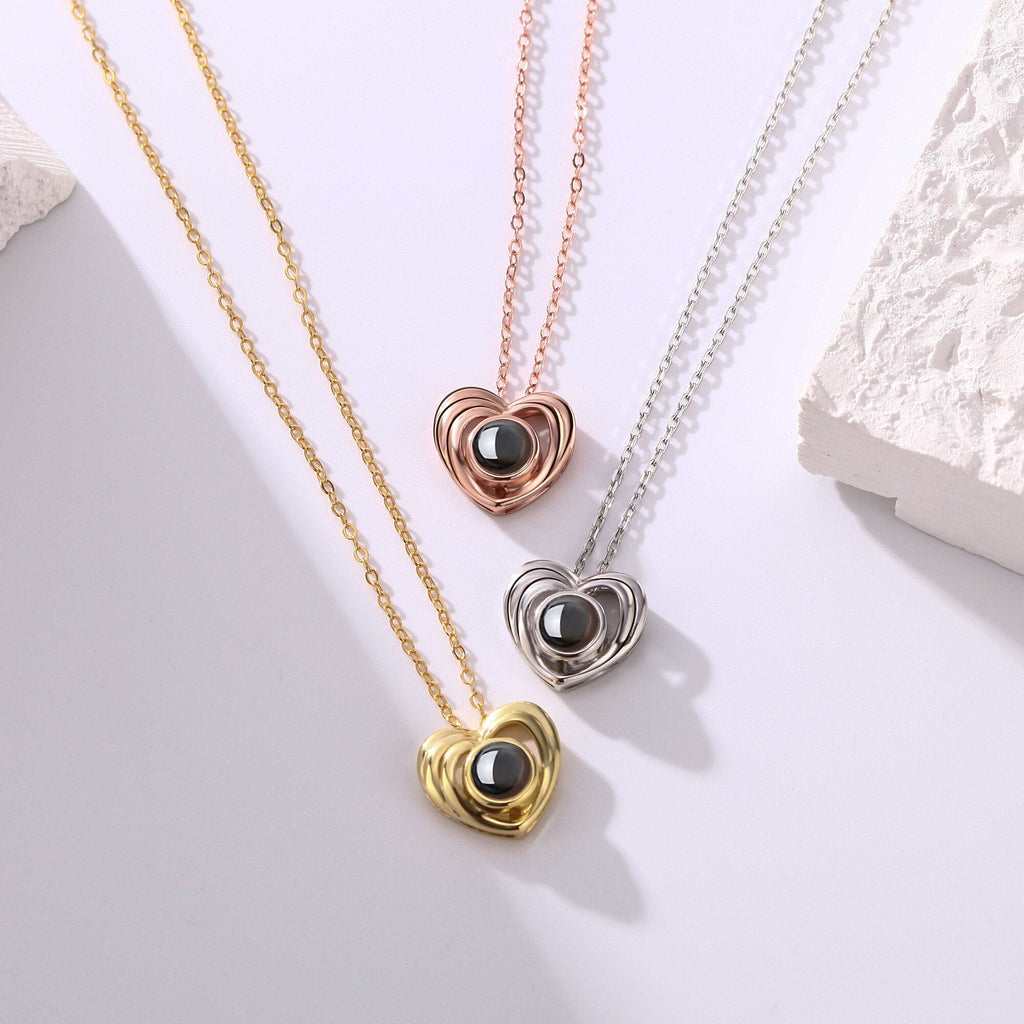 Customized photo necklace Projection Necklace Pendant For Lover Girlfriend