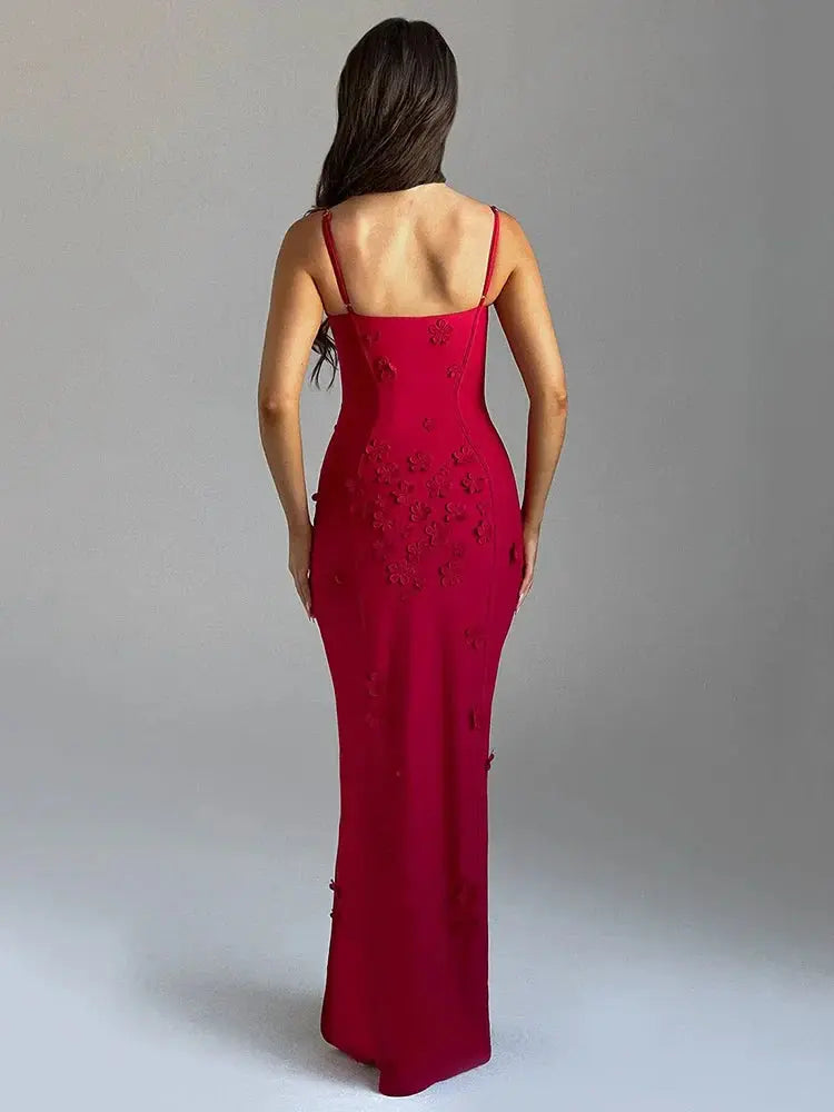 Backless Thigh-Split Evening Dress