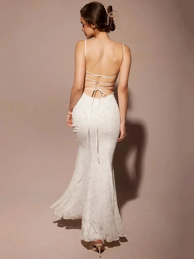White Sleeveless with Lace-Up Back