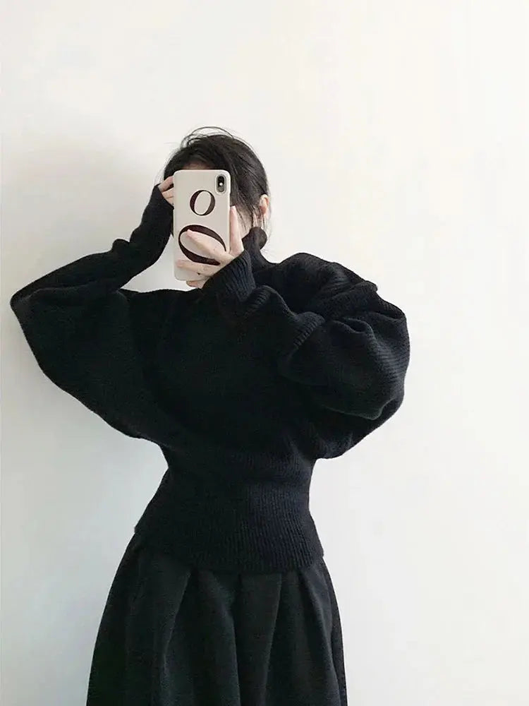 Chic Vintage Wind Turtleneck Pullover Sweater