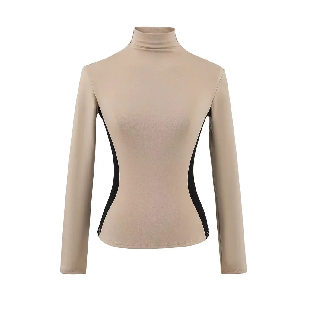 Women High Neck Slim Fit Fleece Base Layer Top