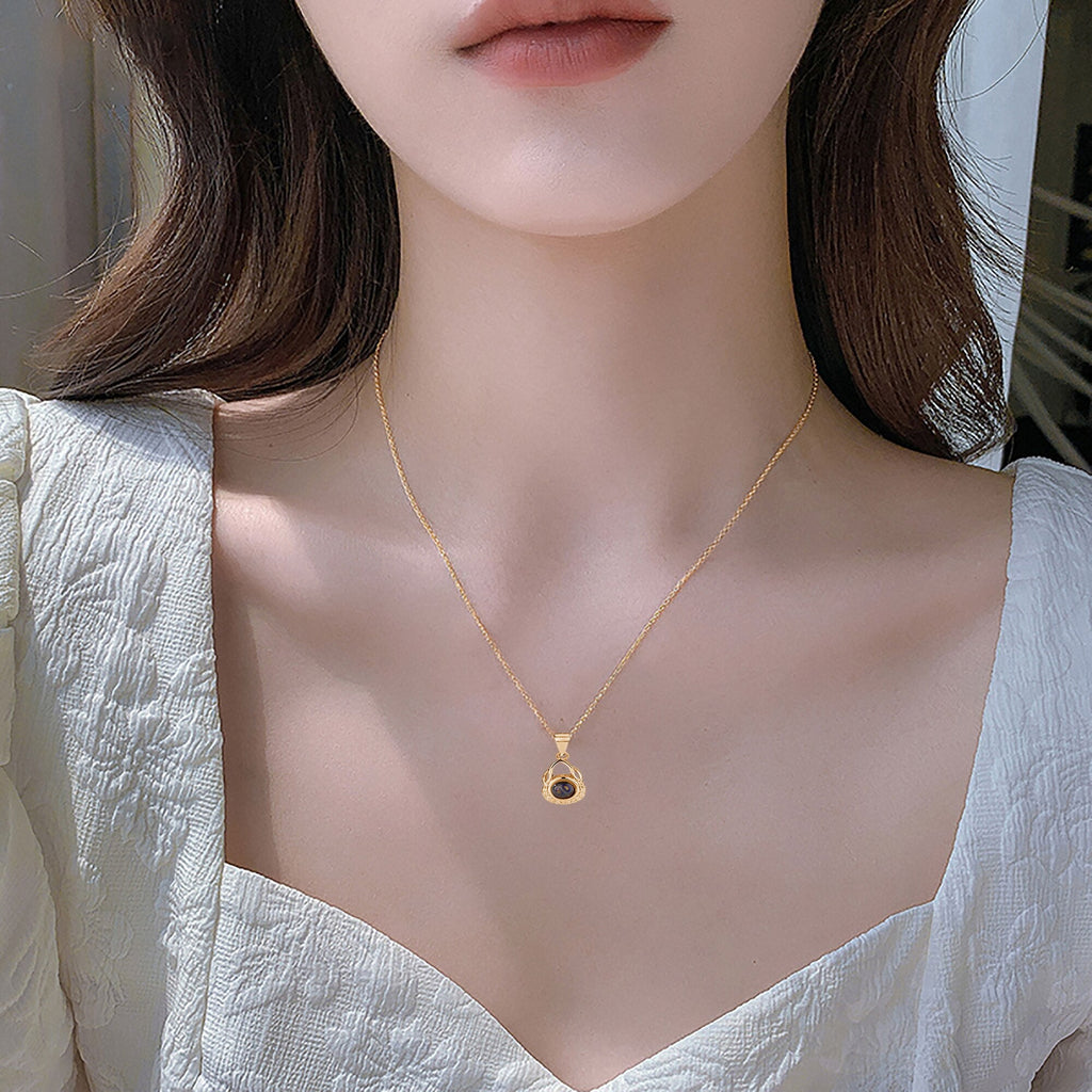 Valentine's Day Gift Photo Custom Projection Necklace Simple  Shaped Projection Necklace