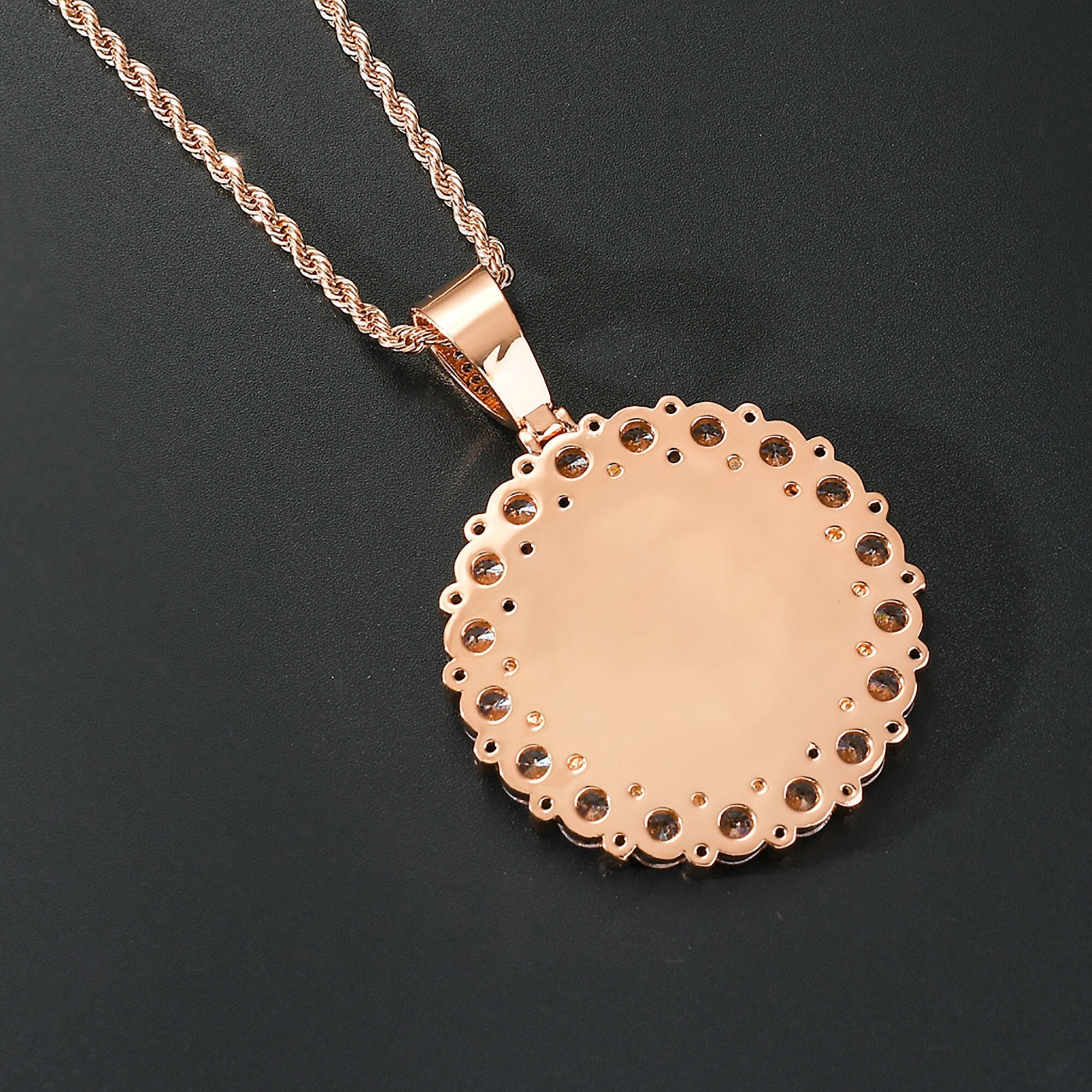 Customizable photoMen's Fashion Inlaid Exquisite Micro-dense Zircon Hip Hop Rock Party