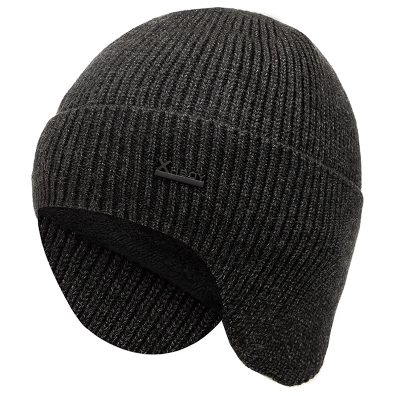 Fleece-Lined Earflap Cap – Warm Winter Outdoor Beanie