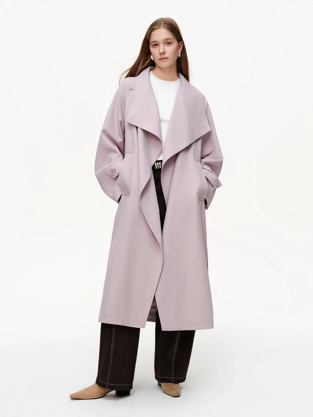 Women’s British Style Slim Fit Trench Coat Spring Outerwear