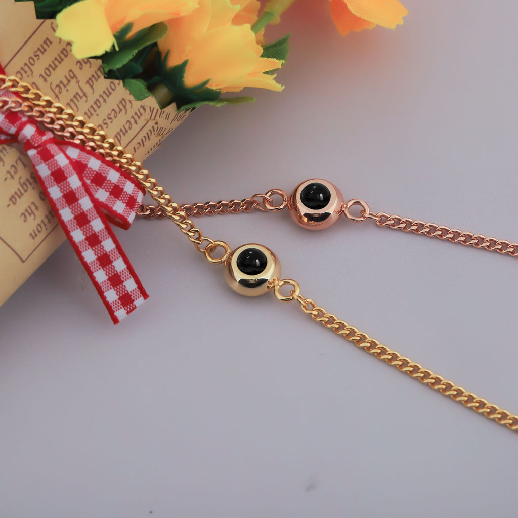 Circle Photo Projection Bracelets Personalized Custom Photo Bracelet Memorial Gift