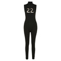 Women Tracksuit Slim Elastic High Print Figure Zipper Jumpsuit Y2K Sports