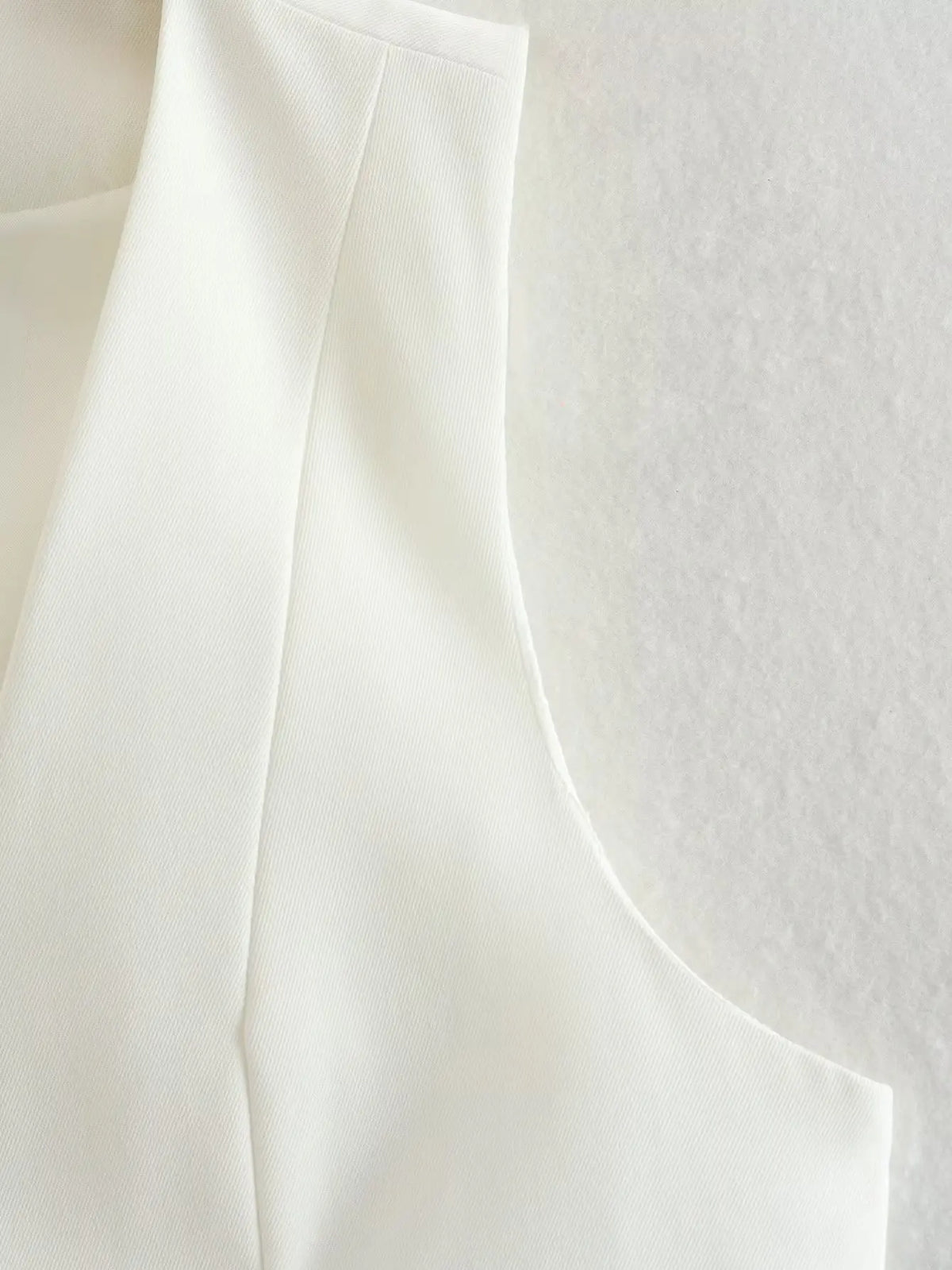 Vintage V Neck Sleeveless Female Outerwear White Chic Vests