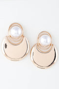 Modern Pearl Crescent Drop Earrings