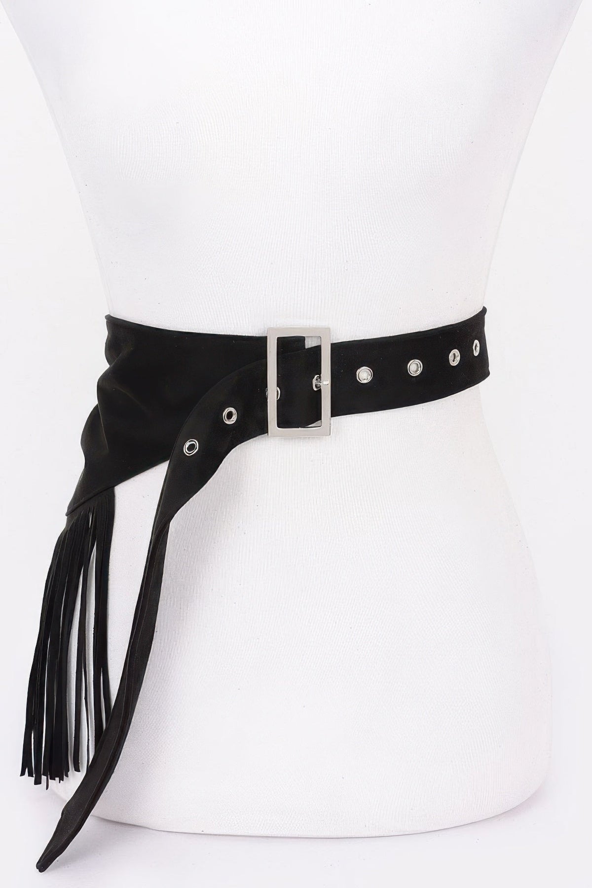 Faux Suede Fringe Belt