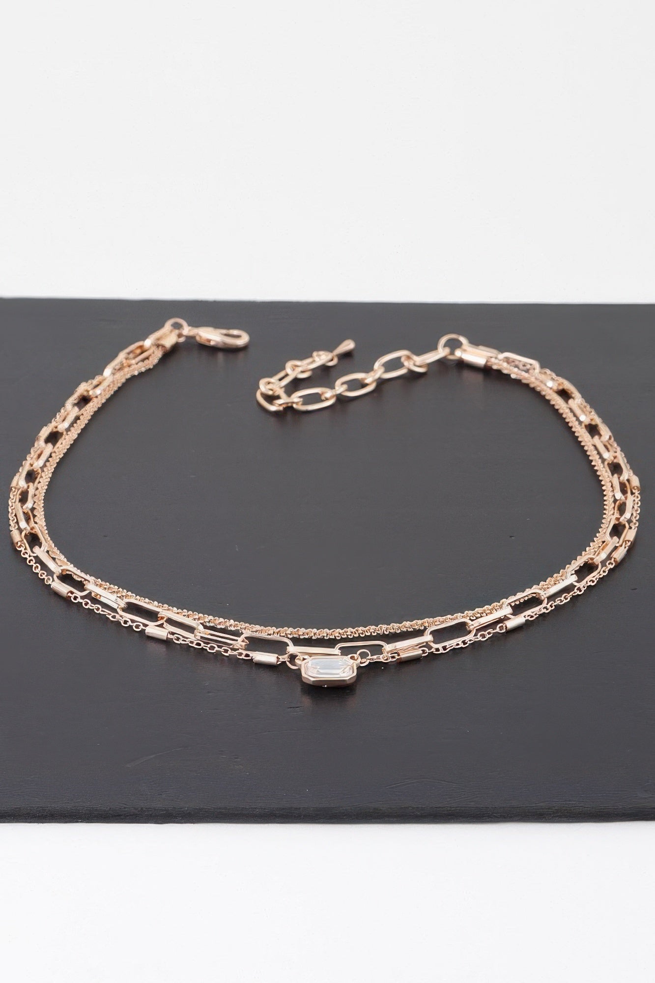 Triple Jeweled Choker Necklace