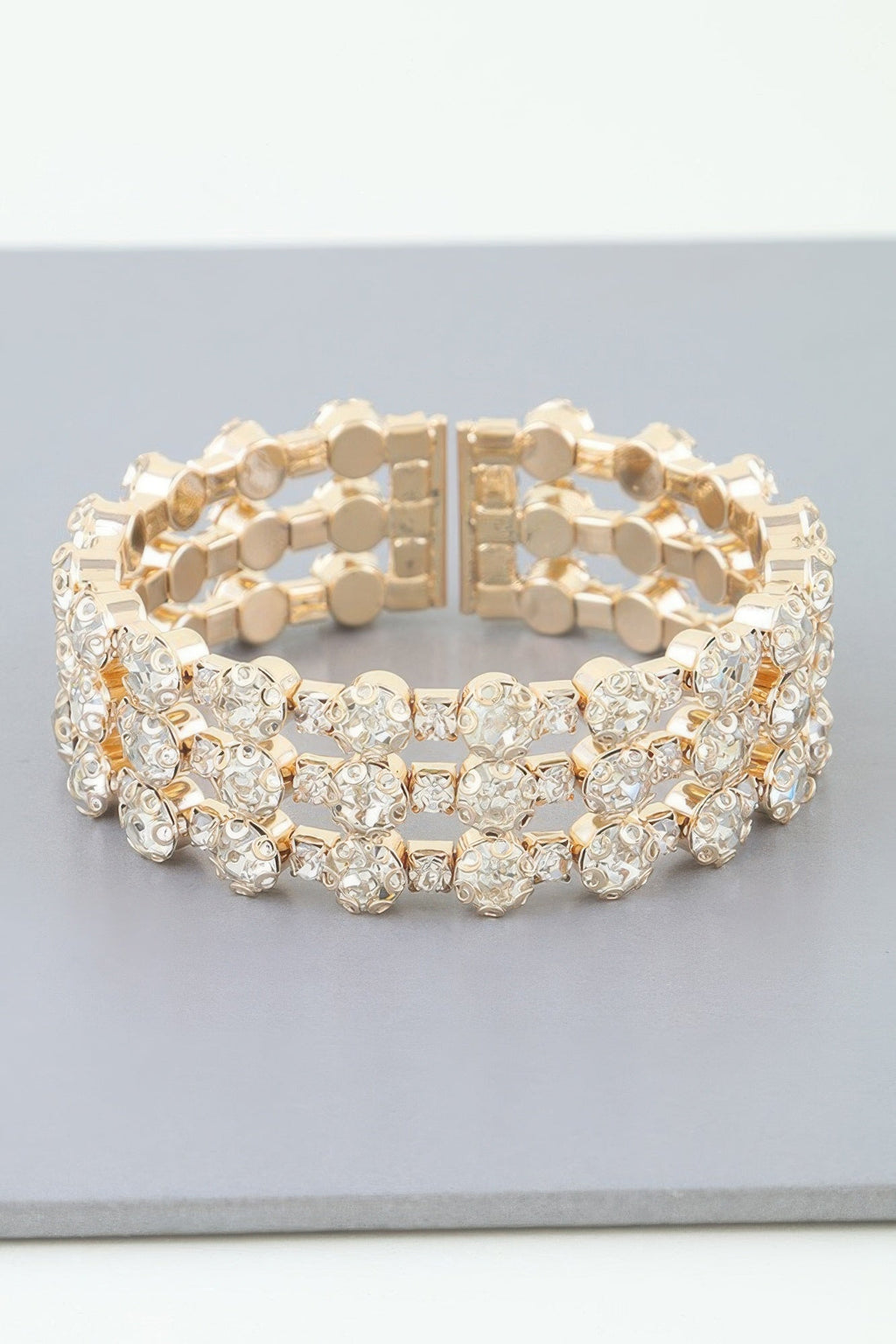Triple Bejeweled Cuff Bracelet