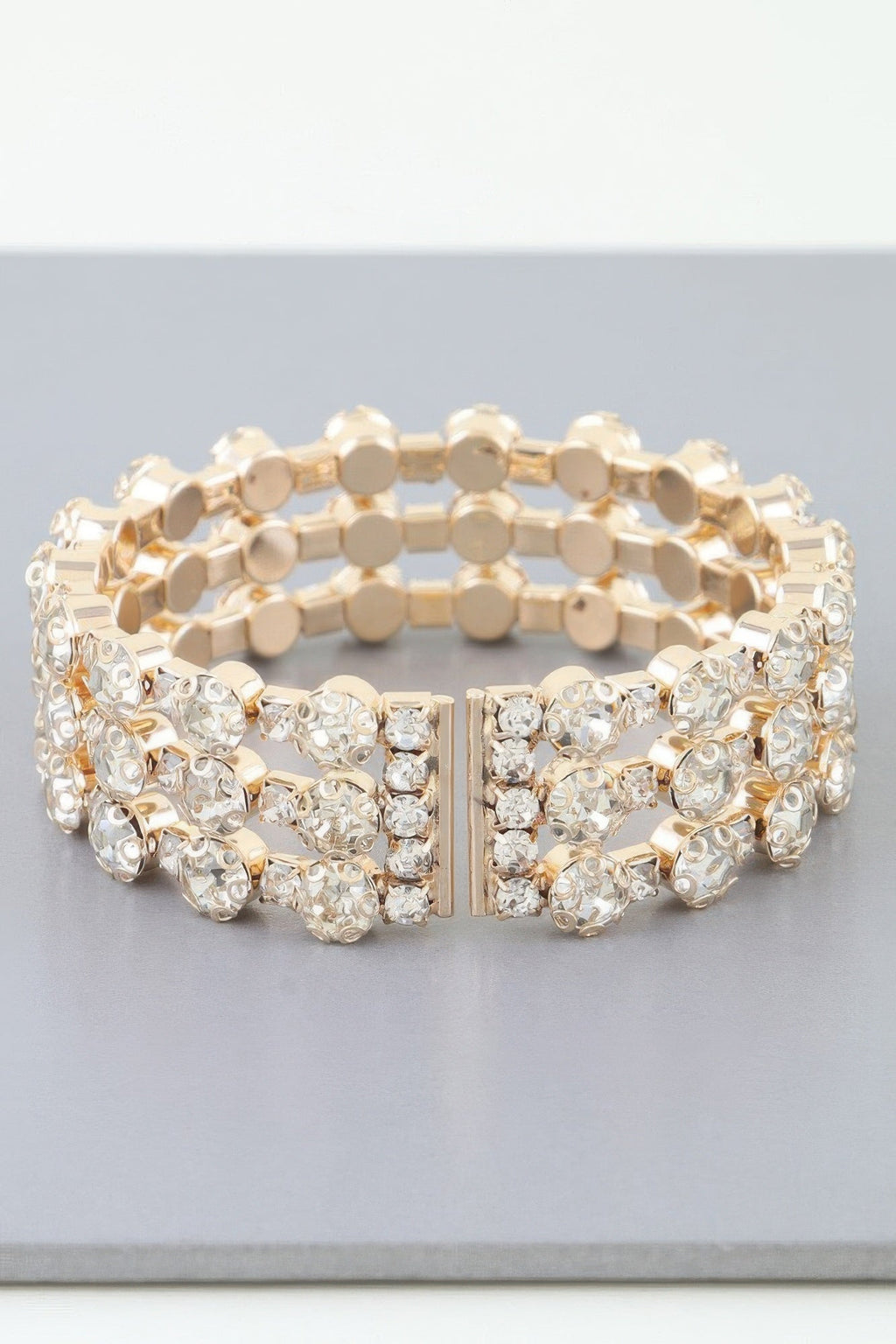 Triple Bejeweled Cuff Bracelet