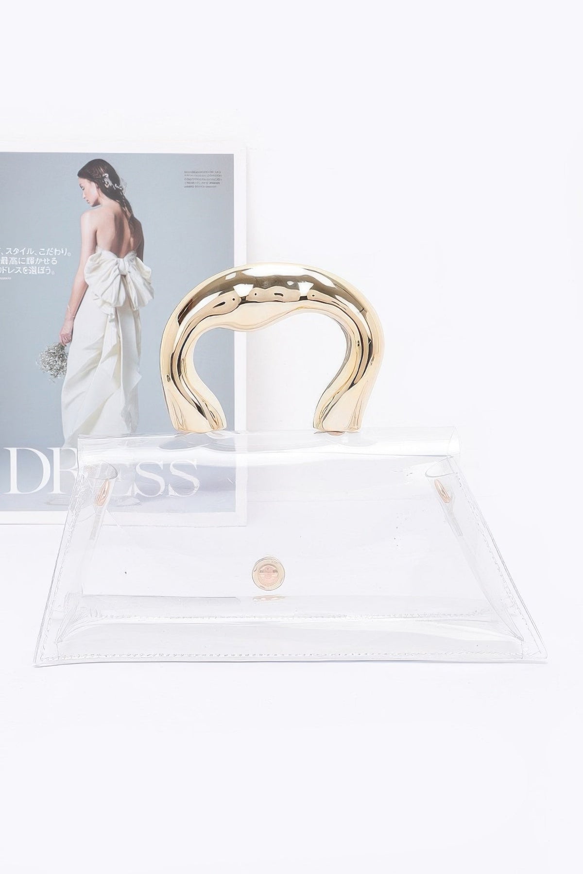 Pvc Clear Metal Handle Flap Bag