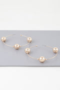 Triple Shiny Bead Hoop Earrings
