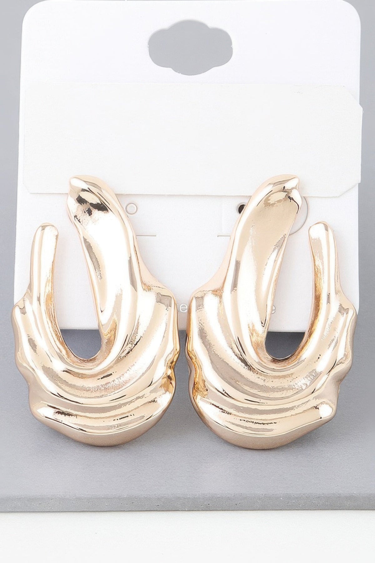 Shiny Ripple Drop Earrings