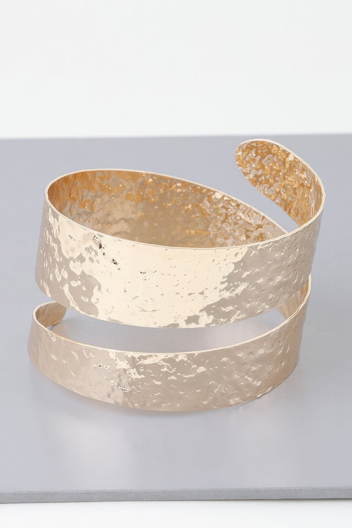 Hammered Wrap Around Cuff Bracelet