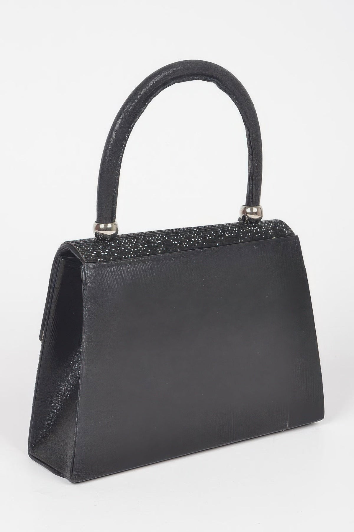 Rhinestone Ribbon Top Handle Bag