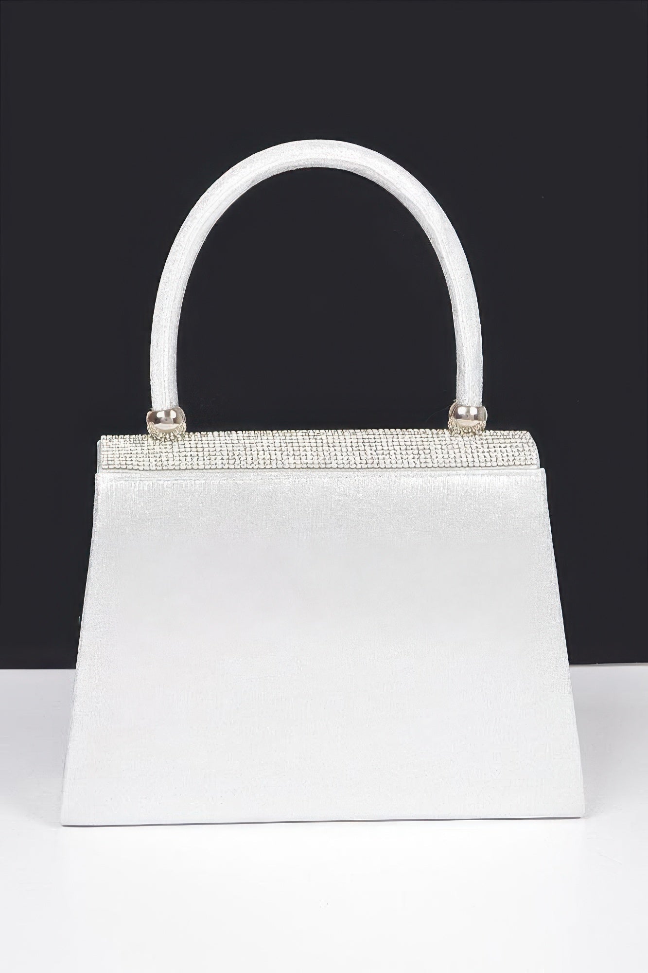 Rhinestone Ribbon Top Handle Bag