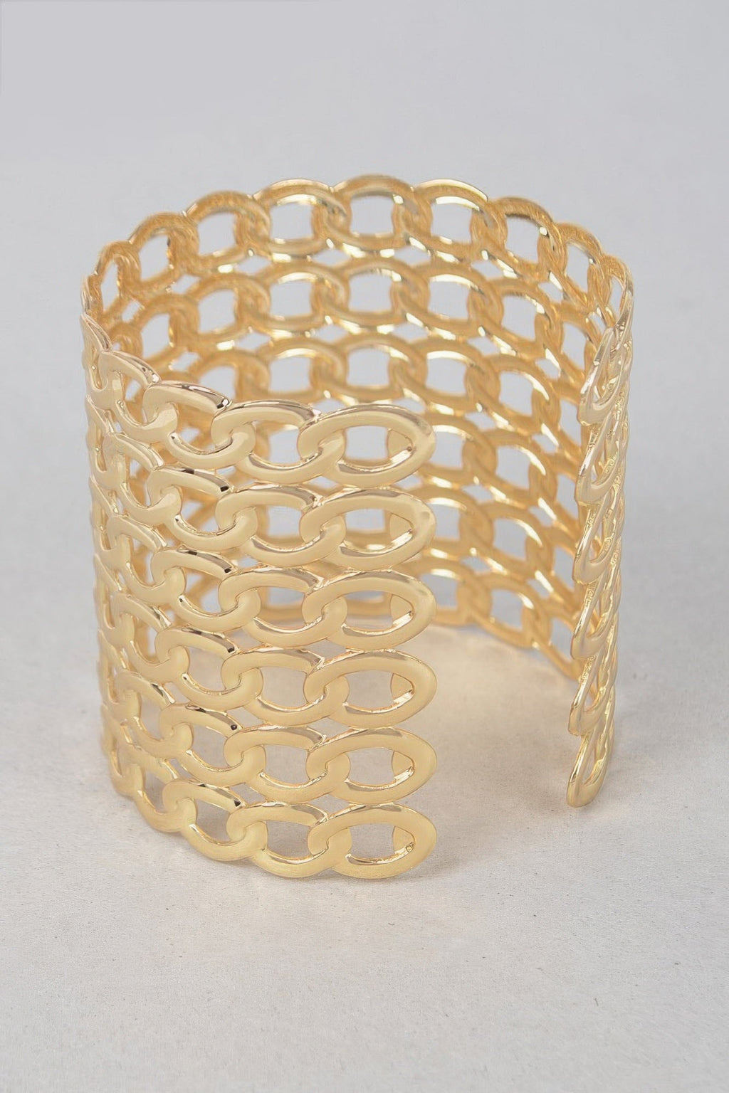 Wide Chain Metal Cuff Bracelet