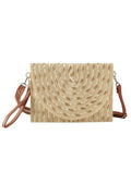 Gold Threads Mixed Color Straw Clutch Crossbodybag