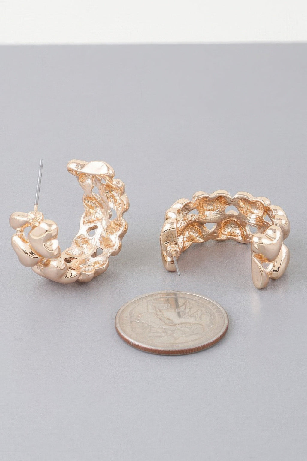 Twin Hearts Hoop Earrings