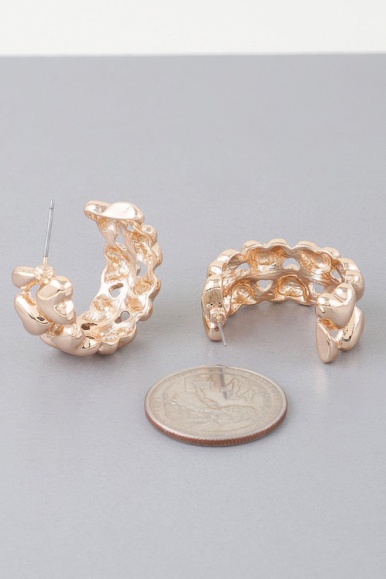 Twin Hearts Hoop Earrings