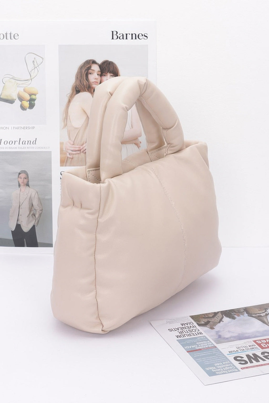 Faux Leather Padded Tote Bag