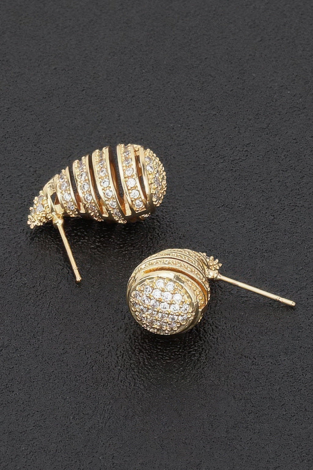Rhinestone Metal Tear Drop Earring