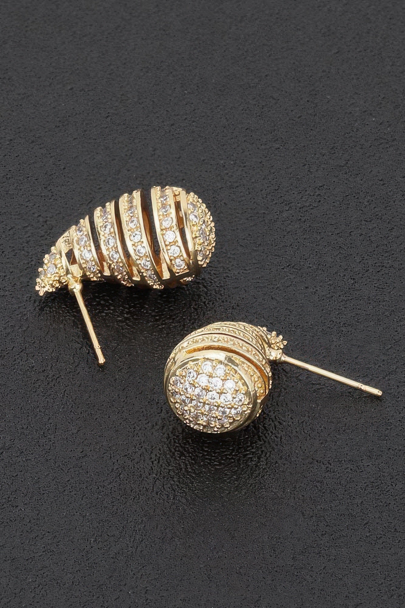 Rhinestone Metal Tear Drop Earring