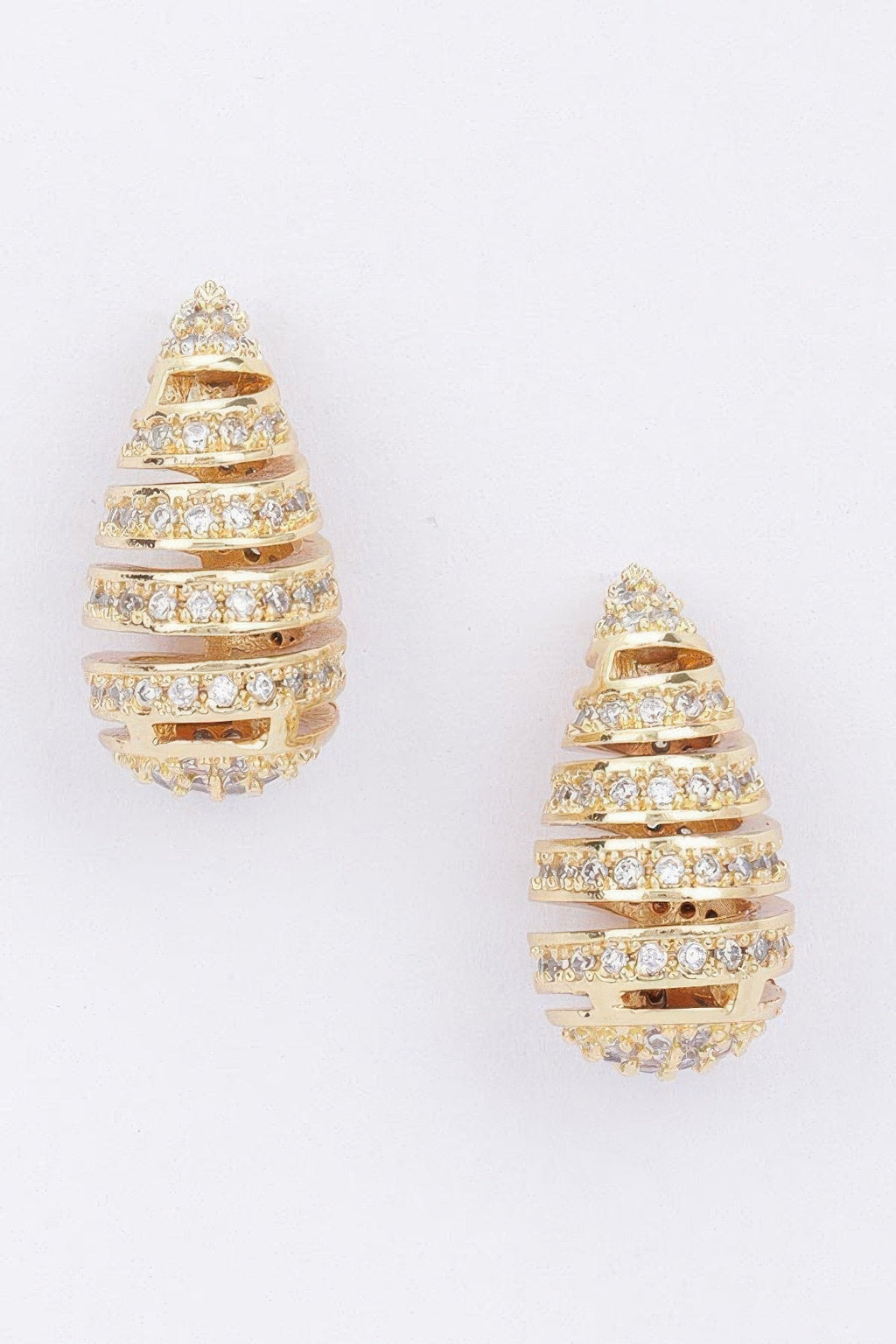 Rhinestone Metal Tear Drop Earring