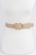 Braided Embossed Two Round Buckle Belt