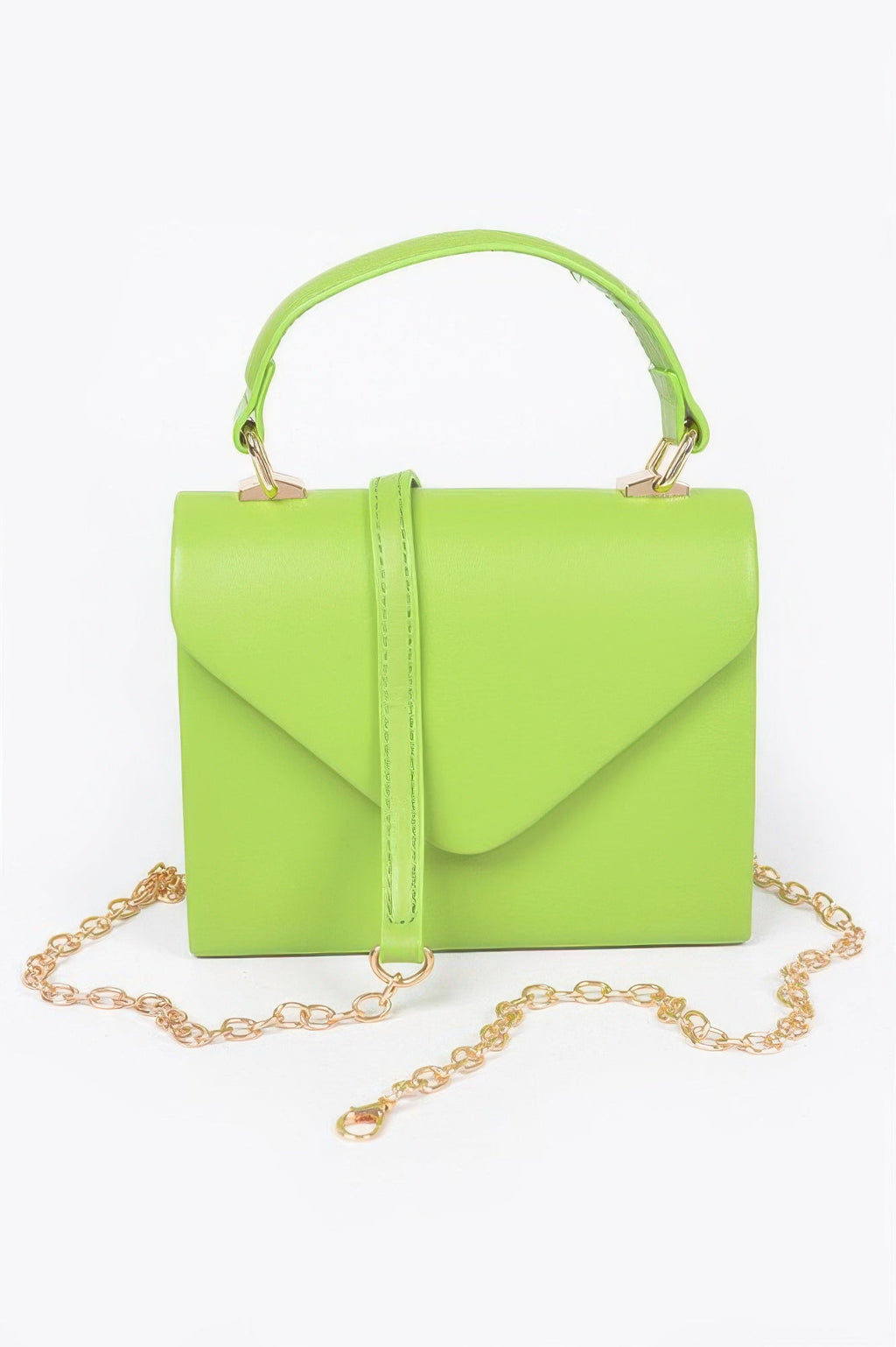 Faux Leather Simple Handle Clutch