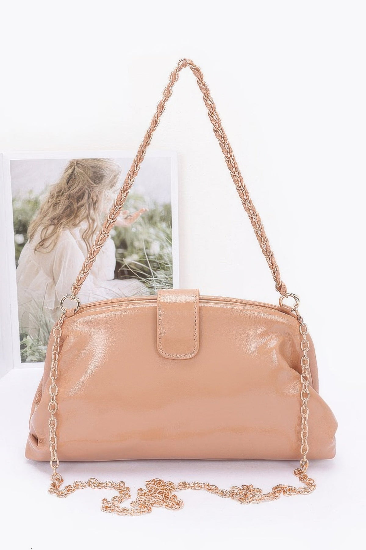 Enamel Frame Shoulder Bag