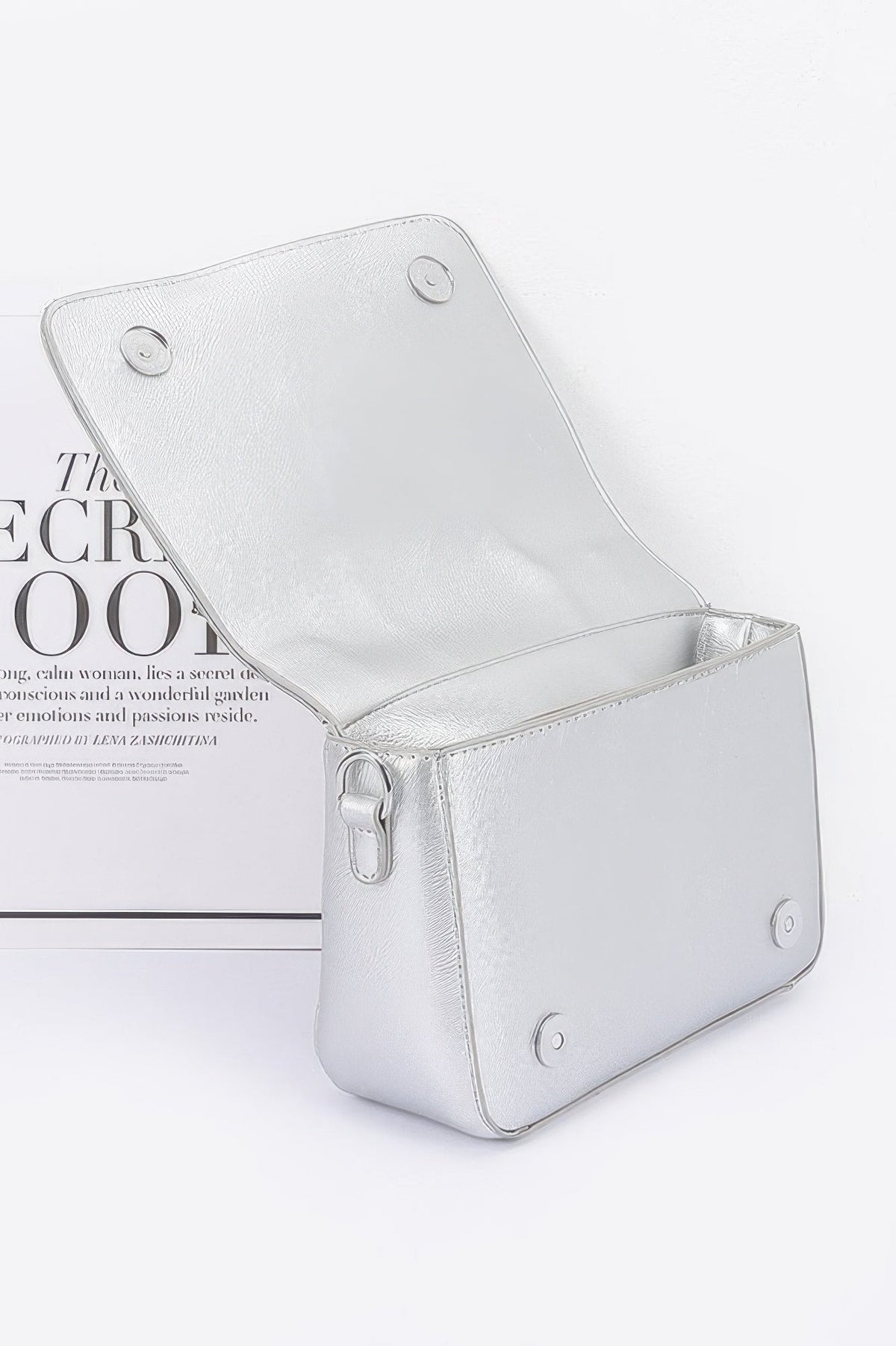Faux Leather Metal Studded Jacket Clutch