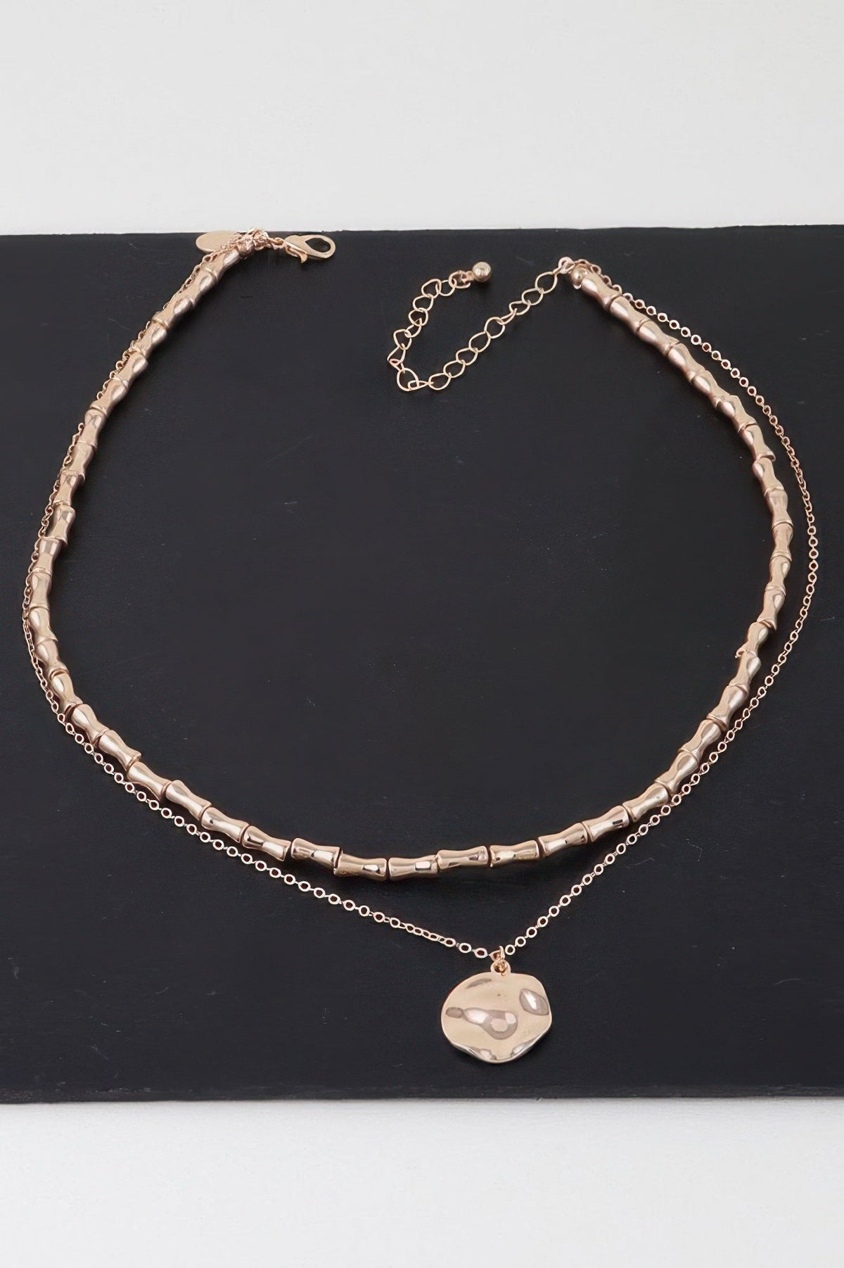 Hammered Plate Chain Necklace